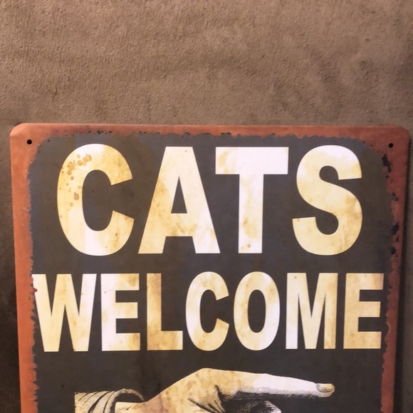 Cats Welcome 🥳HP🥳Dogs Use Side Entrance, Funny Cats/Dogs Sign 🪧 - Picture 3 of 4